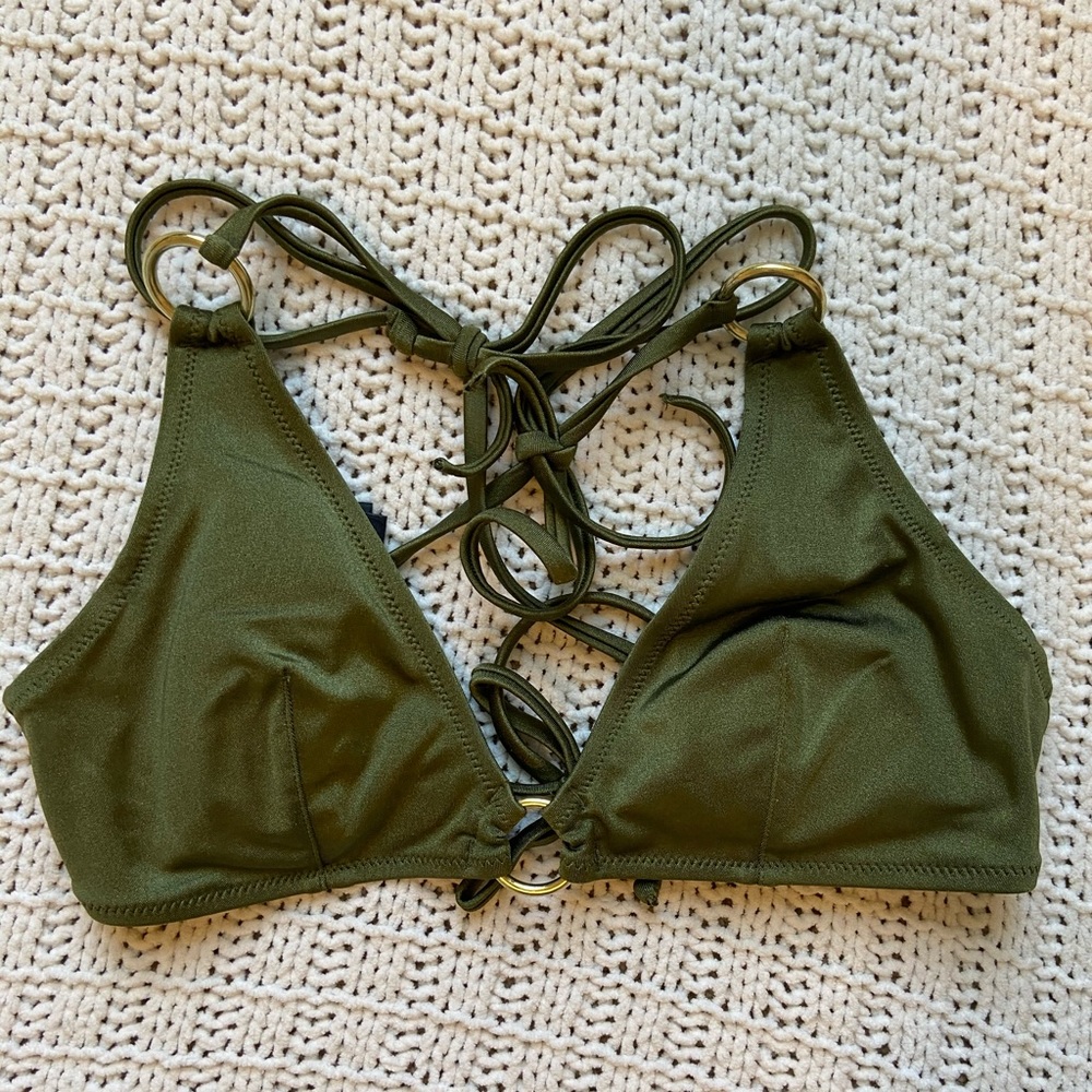 H&M green bikini top size 8